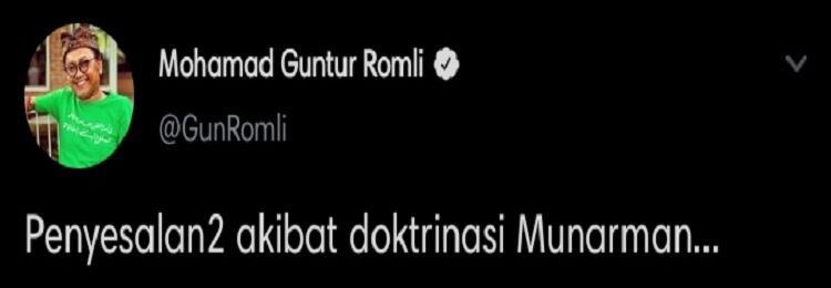 Cuitan Guntur Romli soal seorang saksi Z murka terhadap ceramah Munarman.