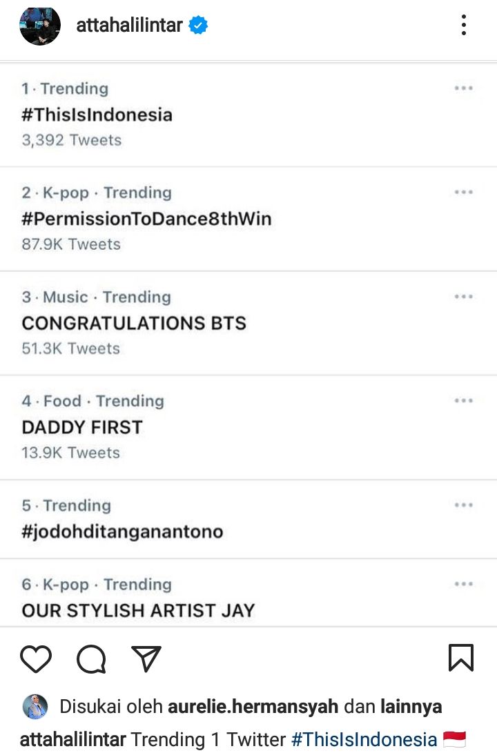 Lagu This is Indonesia jadi Trending 1 Twitter, Atta Halilintar: Terimakasih Masyarakat Indonesia