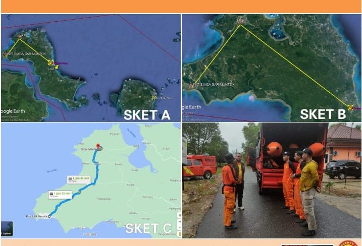 Banjir di Parit Tiga Jebus Bangka Barat Provinsi Bangka Belitung. 
