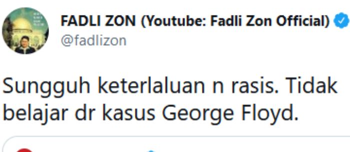 Fadli Zon sebut oknum TNI AU yang menginjak kepala warga di Papua sebagai aksi rasis dan keterlaluan.