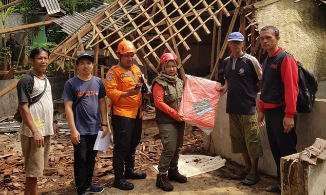 67 Rumah dan 5 sarana Lainnya Terdampak di Kabupaten Ciamis Akibat Gempa Bumi Garut  