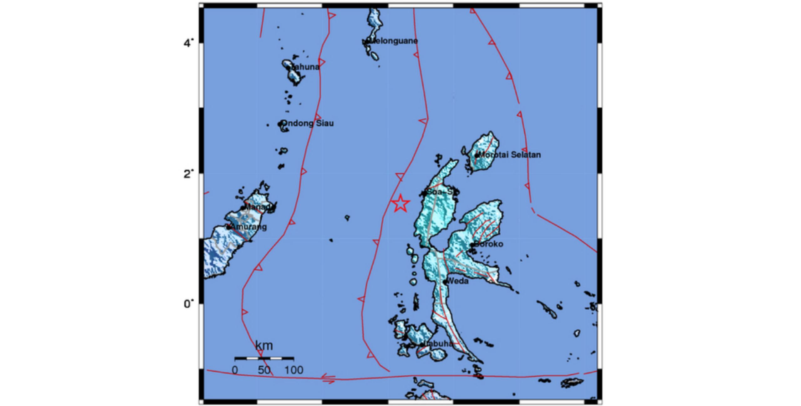 Gempa Bumi Magnitudo 5 7 Guncang Halmahera Barat Pagi Ini Pikiran Rakyat Com