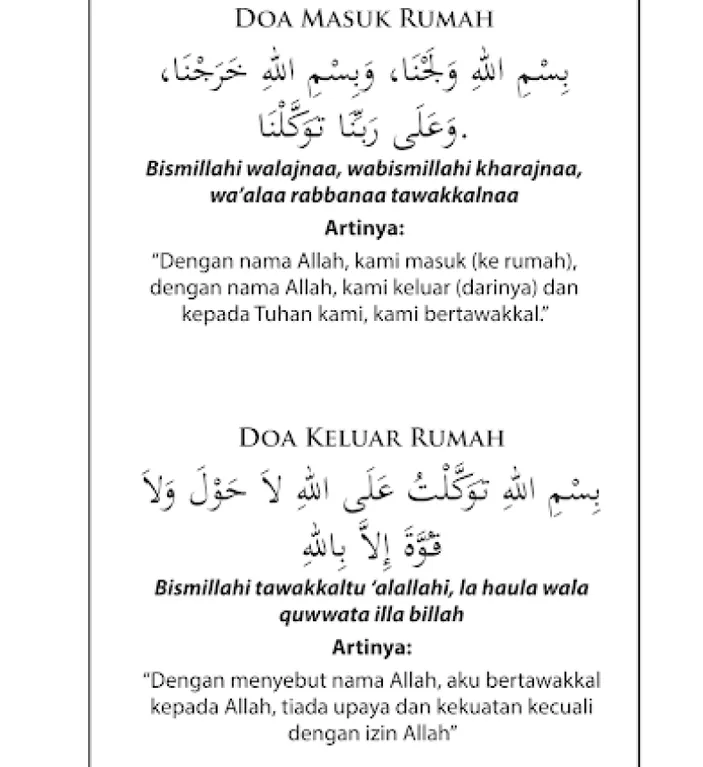 Doa Keluar Dan Masuk Rumah Sesuai Sunnah: Tulisan Arab, Latin Beserta ...