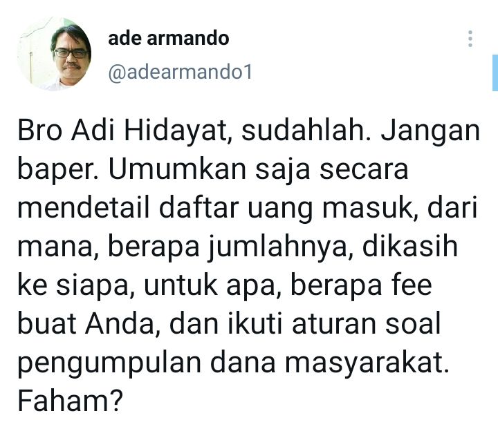 Soal UAH Laporkan Eko Kuntadhi, Ade Armando: Sudahlah Jangan Baper, Berapa Fee Buat Anda