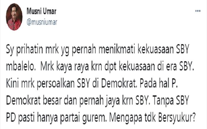 Cuitan Musni Umar yang merespons pihak yang menyerang SBY.