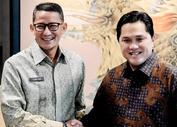 Erick Thohir Dan Sandiaga Uno Berbalas Pantun Tak Dipinang Jadi Cawapres