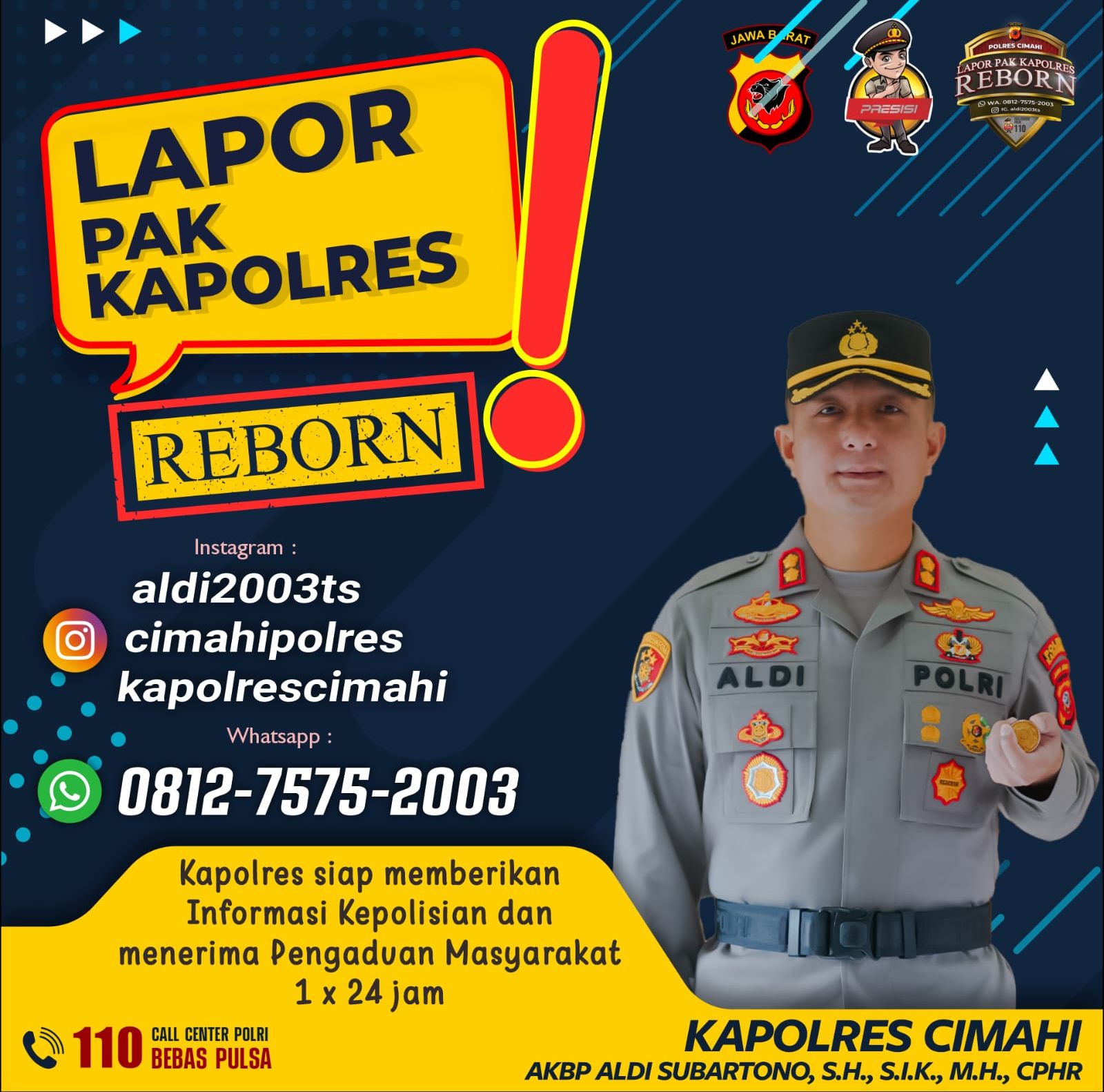 Poster layanan Lapor Pak Kapolres.