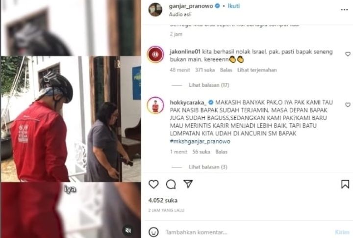 Gegara Ikut Menolak Israel di Piala Dunia U20 2023, Akun Instagram Ganjar Pranowo 'Diserang' Pemain Timnas Indonesia.