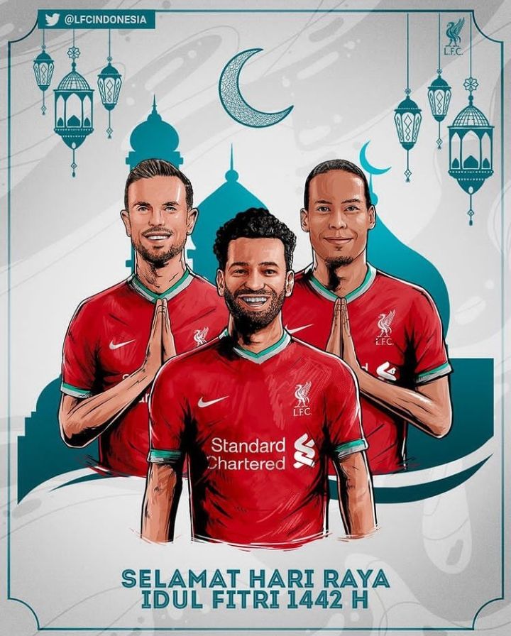 Unggahan ucapan Selamat Idul Fitri dari akun Instagram Liverpool.