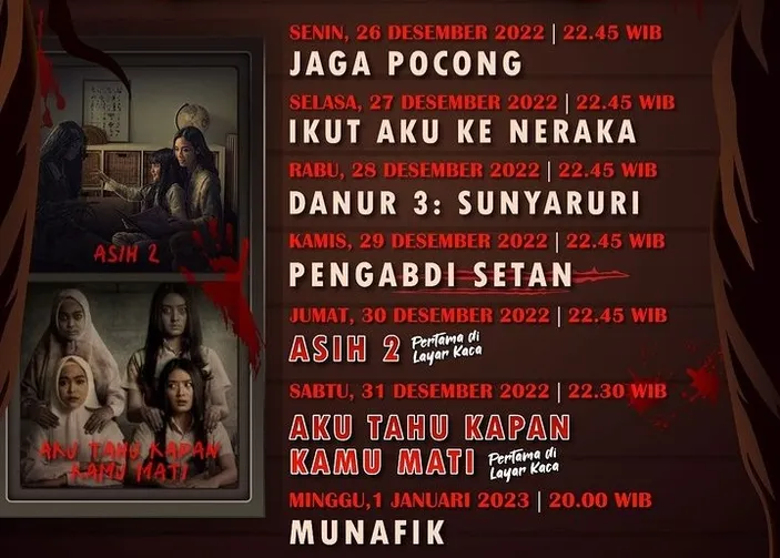 Jadwal Film Horor Trans7 Hari Ini, 31 Desember 2022, Aku Tahu Kapan ...