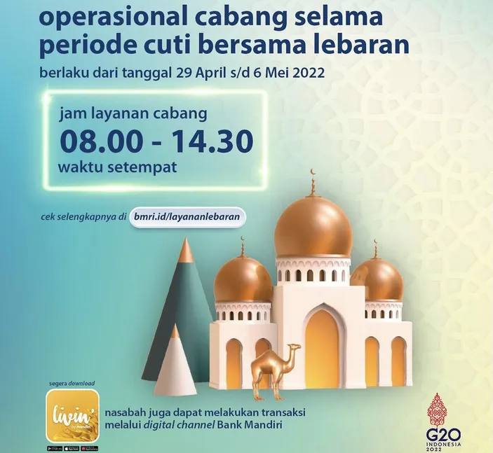 Jadwal Libur Lebaran Bank Mandiri, Ini Jam Operasional Pada Tanggal ...