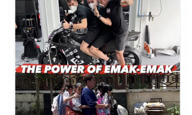 Aleix Espargaro Pose Bonceng Tiga Jelang Laga MotoGP, Ngaku Tiru Gaya Emak-Emak Naik Motor, Lawak Banget!
