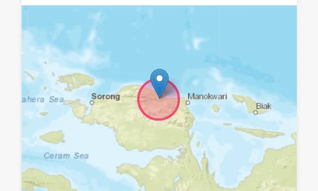 INFO Gempa Terkni: Kekuatan Gempa di Papua Barat Capai M 5,0 Senin, 16 Mei 2022, Tidak Berpotensi Tsunami