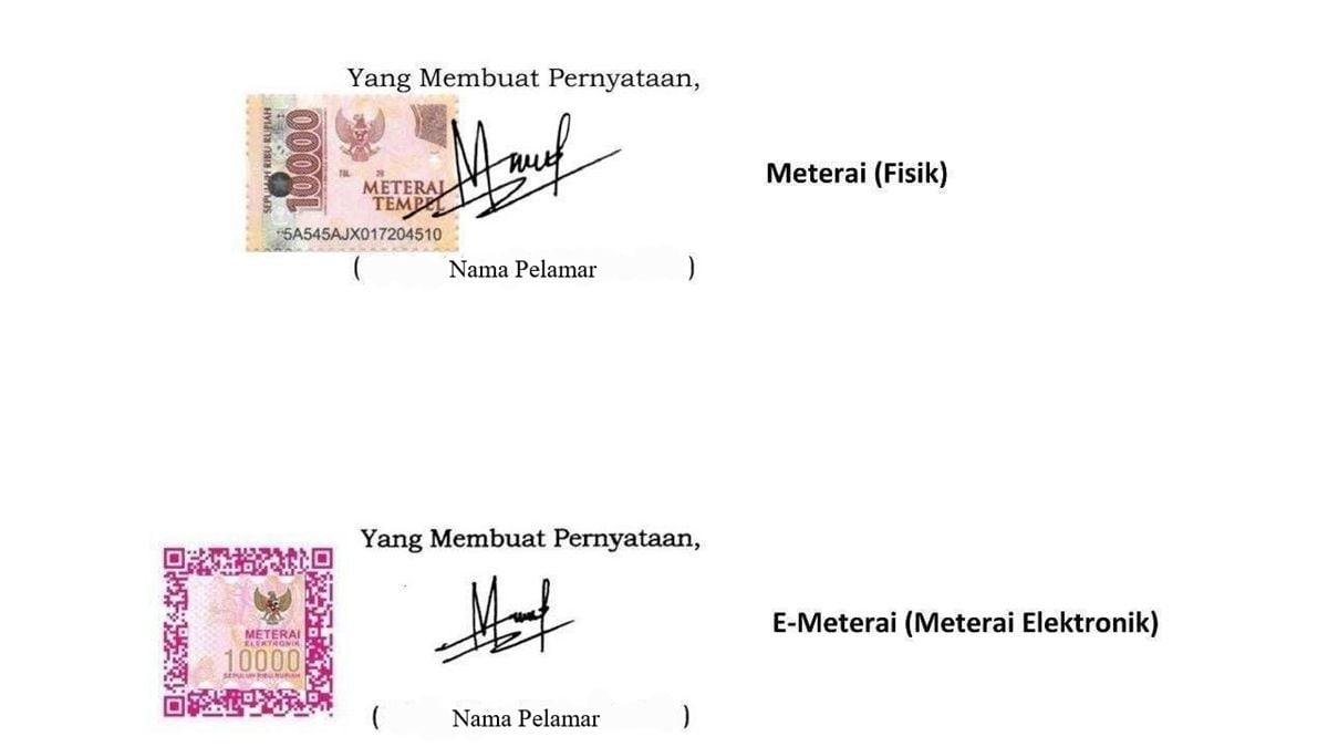 Tata Cara Penggunaan Meterai Tempel Untuk Cpns 2024 Harus Kena Tanda