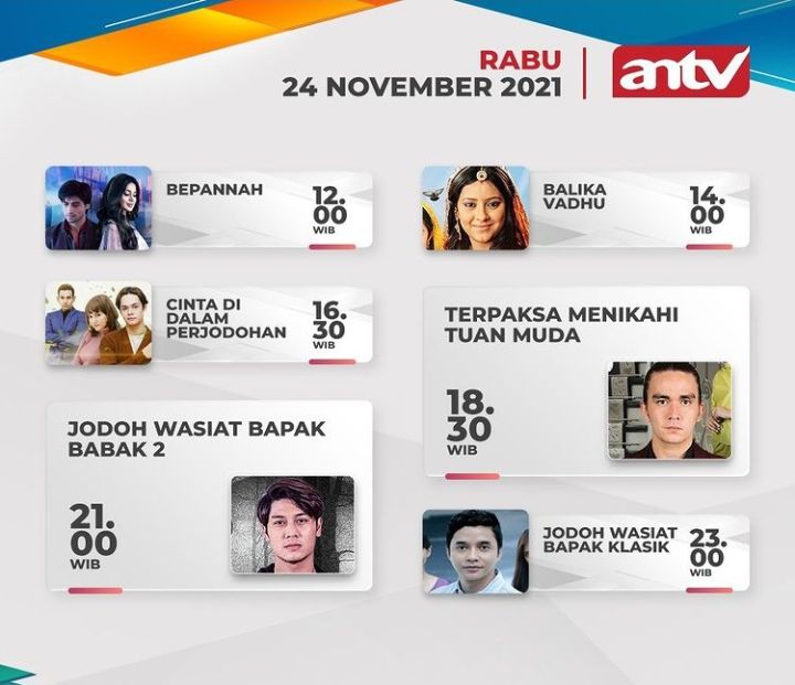 Jadwal Acara Antv Hari Ini Rabu 24 November 2021 Ada Balika Vadhu Dan