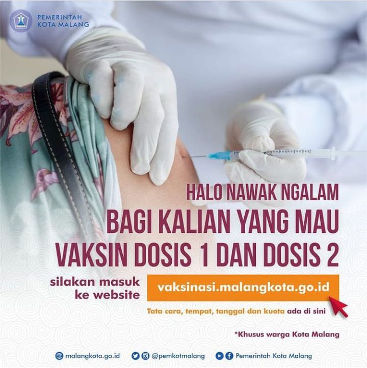 Info Vaksin Kota Malang, Bisa Pilih Rumah Sakit dan Klinik, Begi Cara Daftar Online
