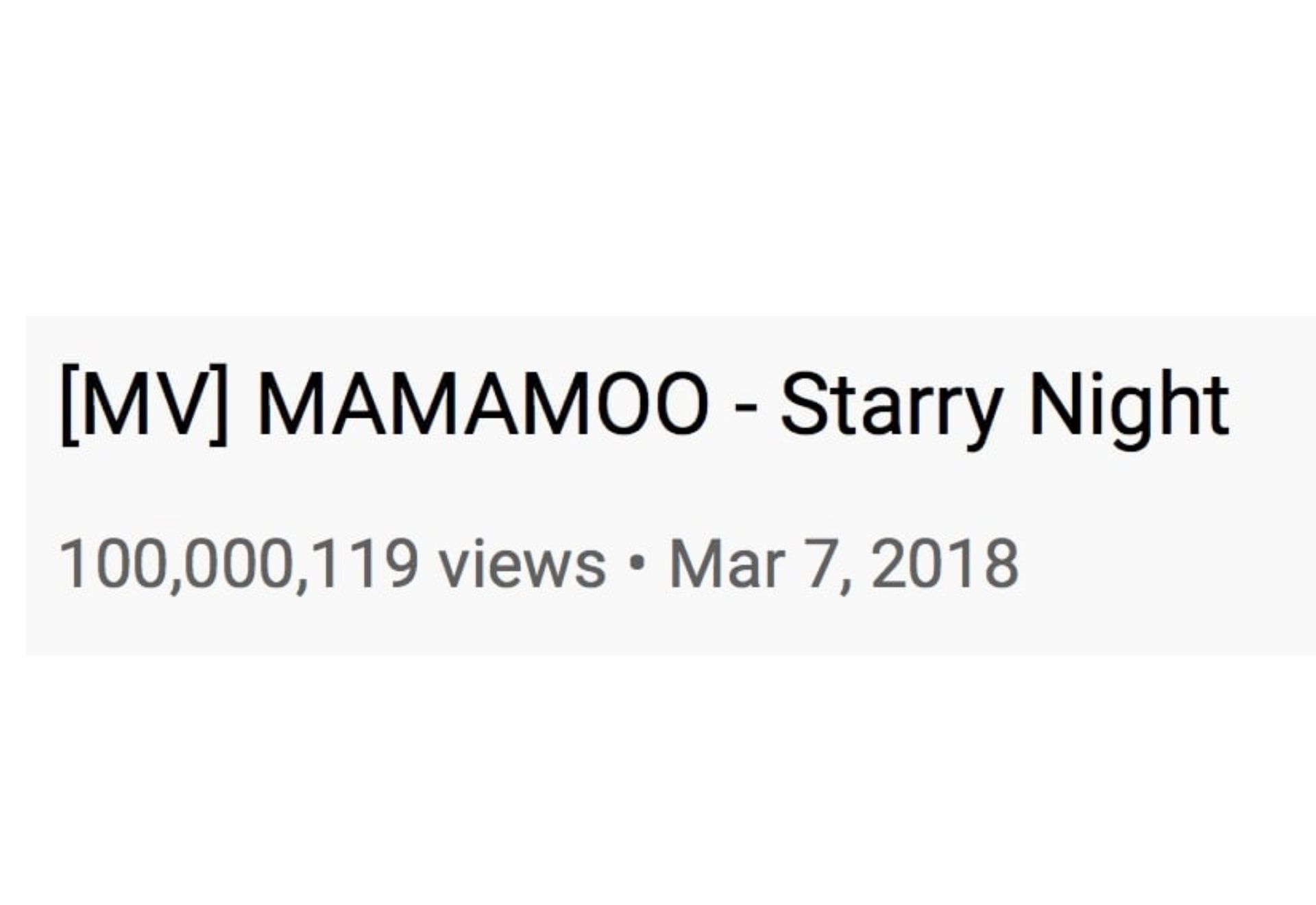 Starry Night MAMAMOO Menjadi MV Grup Ketiga Mereka Yang Mencapai 100 Juta Penayangan