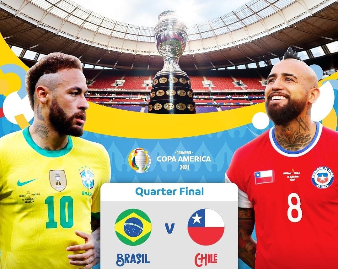 Jadwal Copa America 2021 Hari Sabtu 3 Juli 2021, Ada Siaran Langsung Duel Brazil vs Chile, Peru vs Paraguay di Indosiar dan Mola