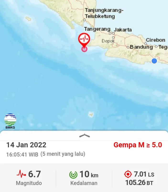 Gempa Magnitudo 6,7 Di Banten, Guncangan Terasa Hingga Jakarta, Bekasi ...