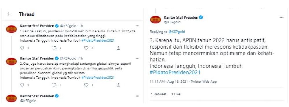 Presiden Jokowi menyebut jika di tahun 2022, Indonesia masih dihadapkan pada ketidakpastian, salah satunya soal pandemi Covid-19.*