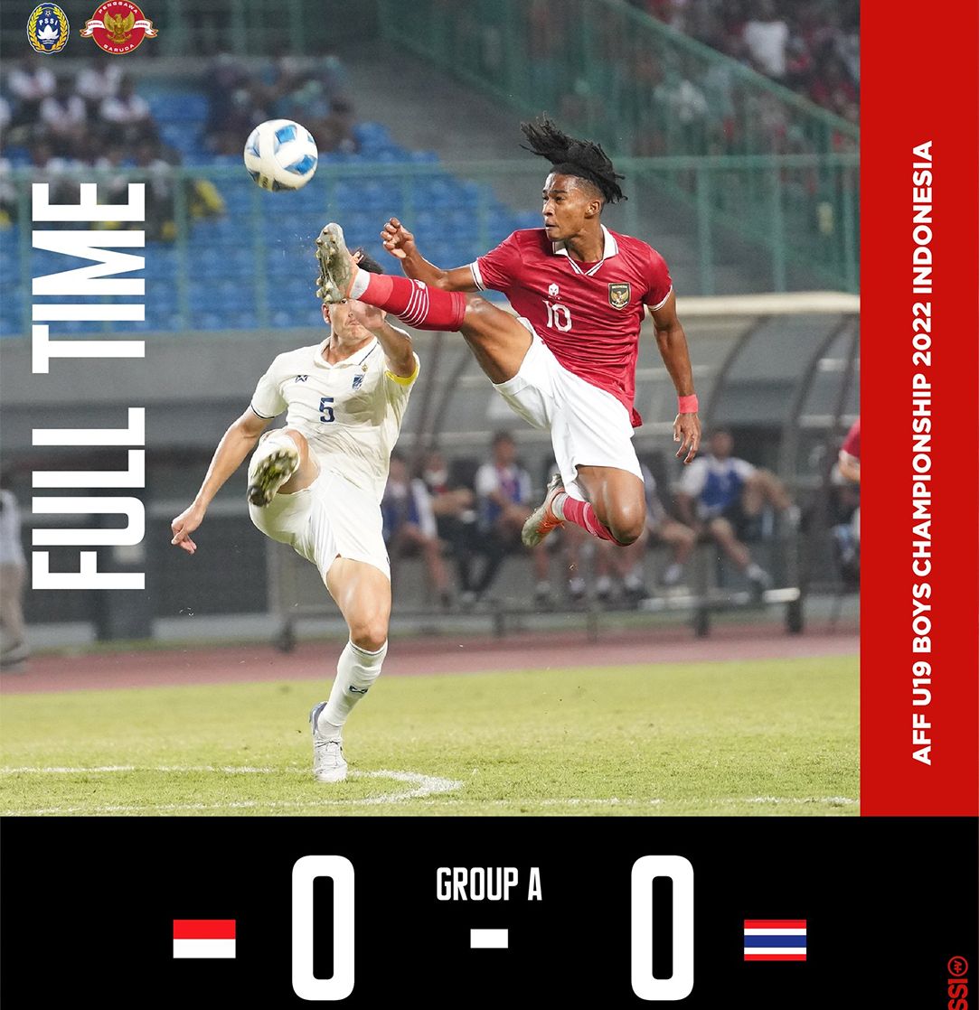 Hasil Pertandingan Timnas Indonesia U19 vs Thailand, Piala AFF U19 2022, Selasa, 6 Juli 2022