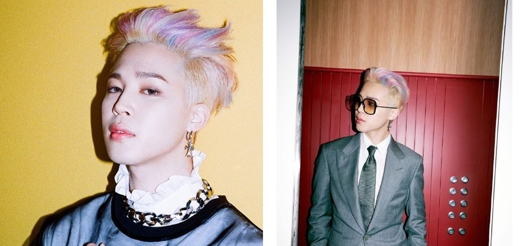 Penampilan Jimin BTS dalam pemotretan promo single Butter dengan gaya rambut warna pelangi mencuri perhatian para fans
