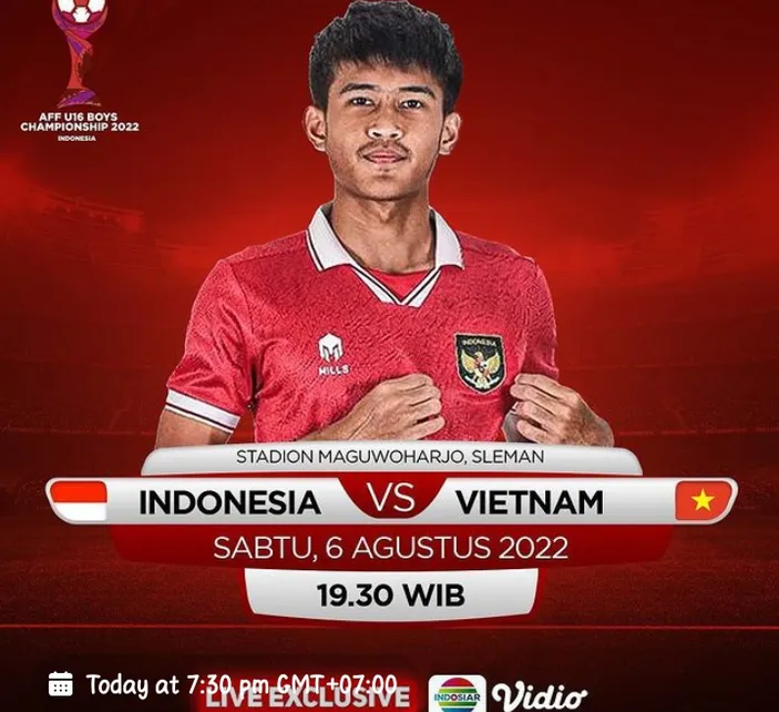 SEDANG BERLANGSUNG! Link Live Streaming AFF U16 Indonesia Vs Vietnam ...