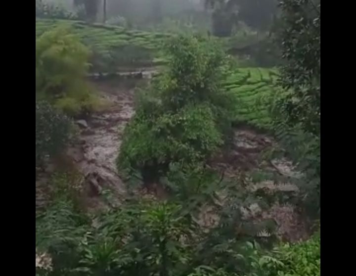 Tangkapan layar video banjir bandang di kawasan Gunung Mas, Puncak Bogor, pada pukul 12.00 WIB, Selasa 19 Januari 2021.*