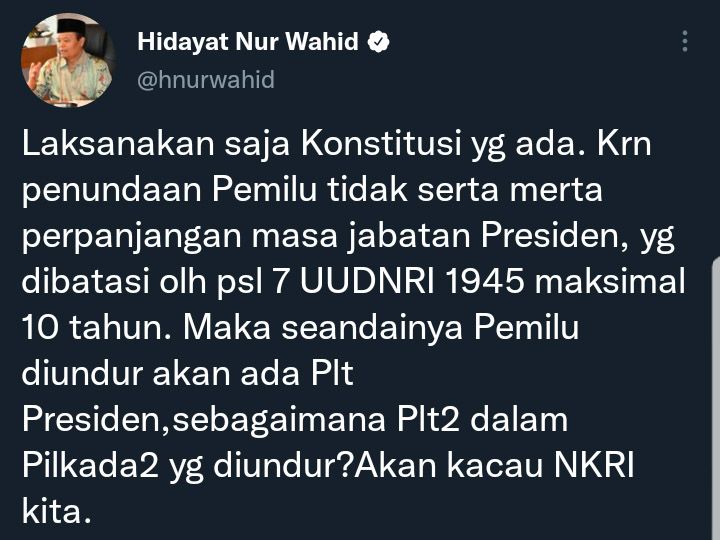 Cuitan Hidayat Nur Wahid.