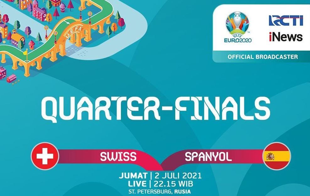  Foto ilustrasi laga 8 Besar Euro 2020: Swiss vs Spanyol