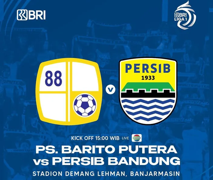 Link Live Streaming BRI Liga 1 Barito Putera VS Persib Bandung Hari Ini ...