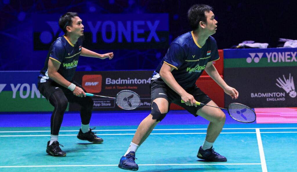 The Daddies Mohammad Ahsan-Hendra Setiawan di All England 2023.