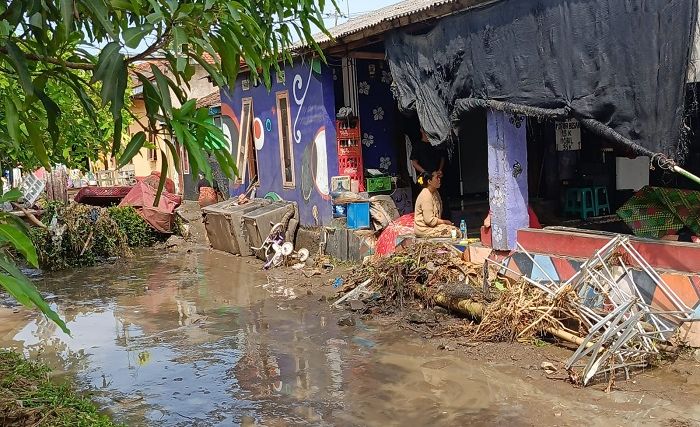 Kondisi rumah warga di Kecamatan Ciranjang, Cianjur yang terendam banjir pada Senin, 1 Mei 2023.