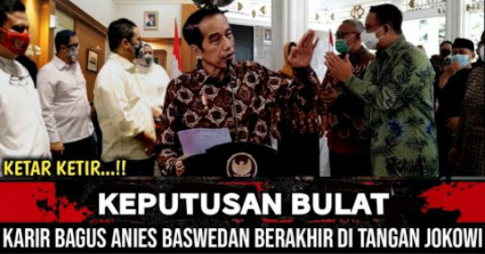 Narasi Thumbnail: Keputusan Bulat, Karir Bagus Anies Baswedan Berakhir Di Tangan Jokowi