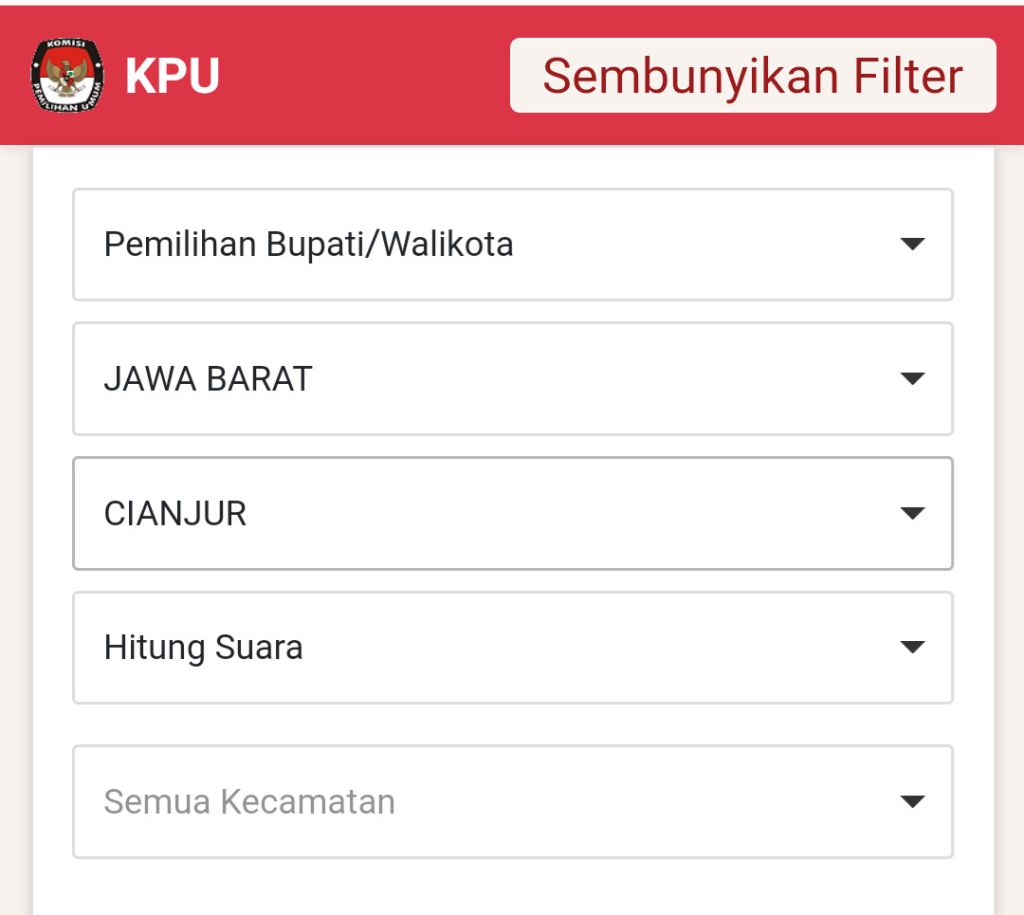 Situs resmi KPU menampilkan perkembangan Pilkada Serentak 2020