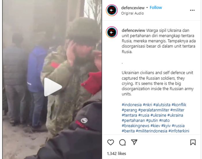 Unggahan video diduga tentara Rusia.