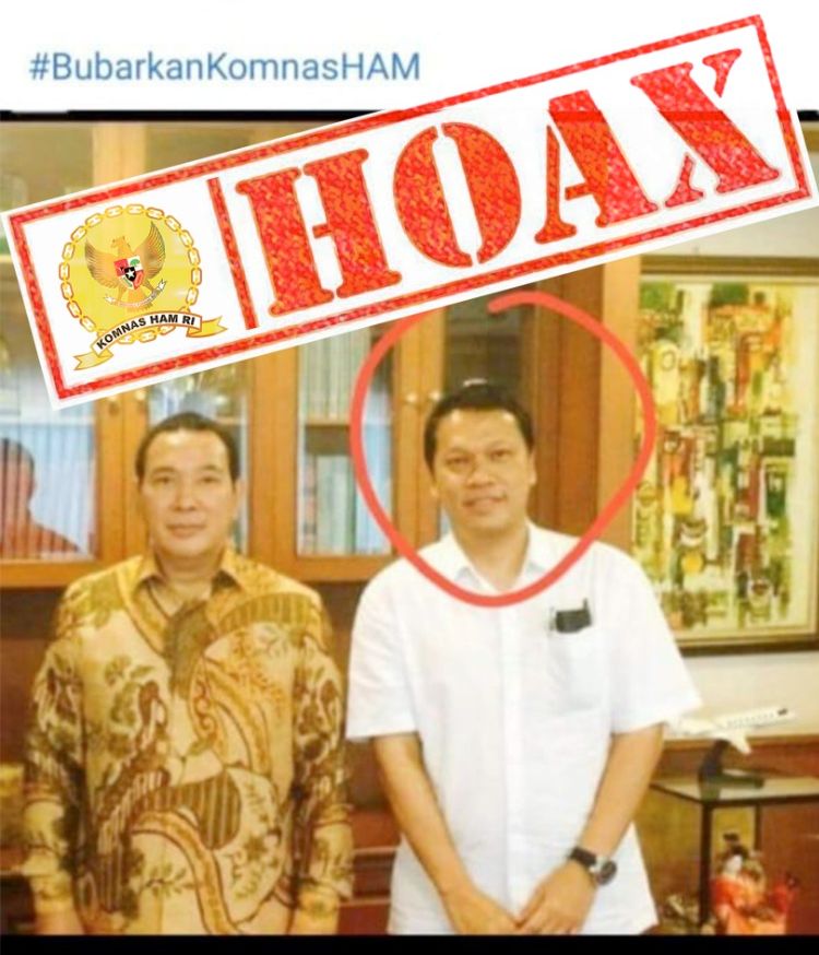 Foto hoaks Ketua Komnas HAM dan Tommy Soeharto