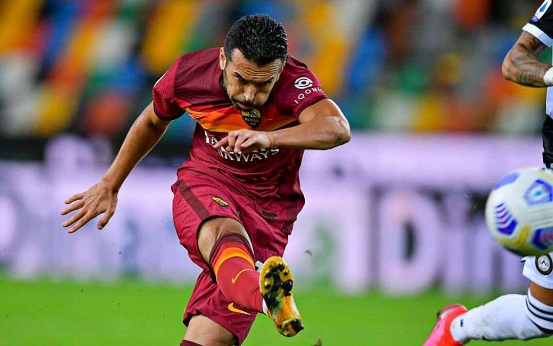 Gol semata wayang Pedro Rodriguez dari titik penalti hantarkan AS Roma libas Udinese.*