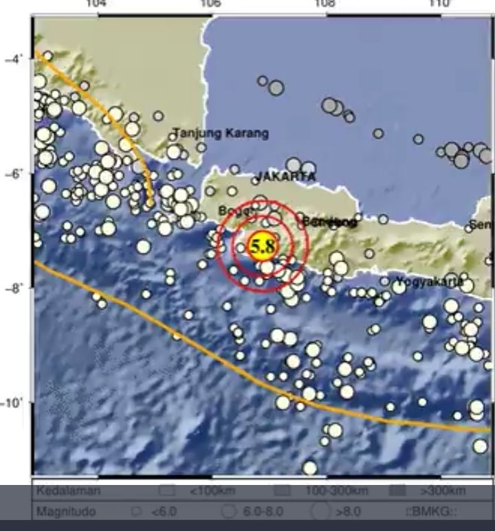 ﻿Update Gempa Terkini, Pusat Gempa Sukabumi Jawa Barat, Kamis 8