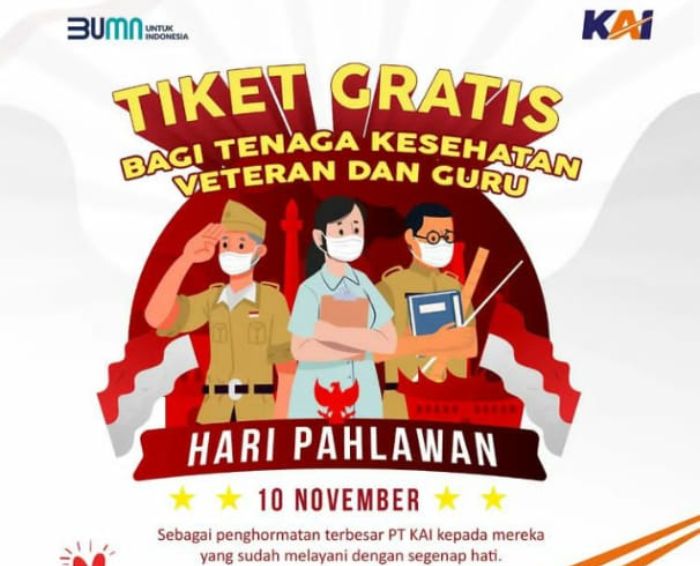 PT KAI Bagikan 11.000 Tiket Gratis Di Hari Pahlawan 2021, Ini Kelompok ...