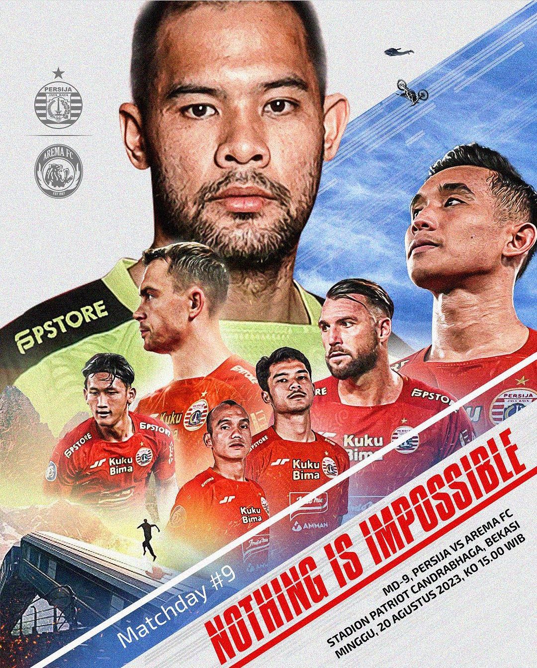 Link Live Streaming Persija Jakarta VS Arema FC