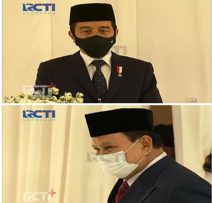 Tangkaplayar Jokowi dan Prabowo saat menjadi saksi dalam pernikahan Atta-Aurel