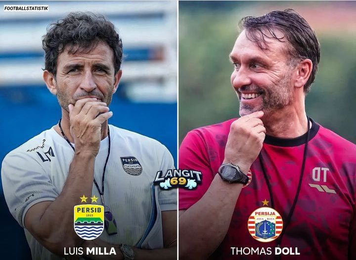Dua pelatih Persib dan Persija, Luis Milla dan Thomas Doll berhasil menjadikan tim masing-masing jagoan di Liga 1 saat ini
