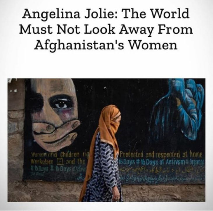 Postingan aktris Angelina Jolie di instagramnya menyertai headline wawancaranya di majalah TIME.
