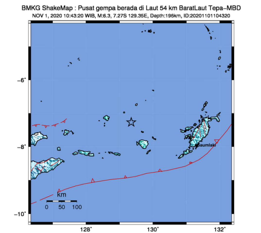 Gempa Di Saumlaki, Maluku