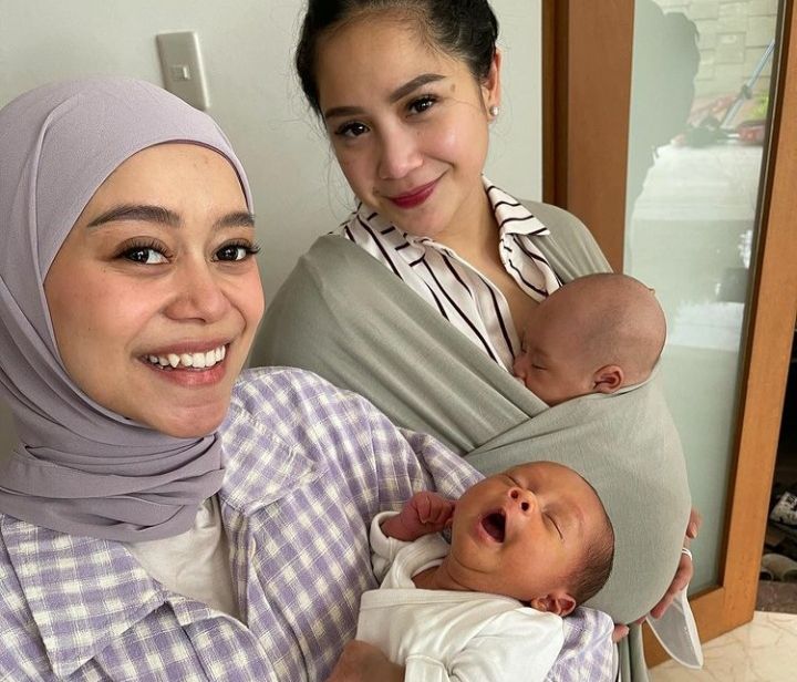 Nagita Slavina saat menengok Baby L anak Lesti Kejora./Instagram