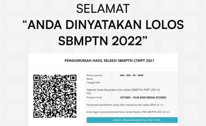 Link Utama dan Link Mirror Pengumuman SBMPTN 2022 Resmi dari LTMPT, Begini Cara Mengaksesnya./Sumber Instagram 
