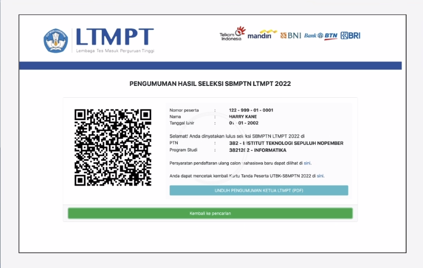 Lakukan langkah berikut ini untuk cara cek nilai UTBK SBMPTN 2022 dan pengumuman yang sudah resmi dibuka, klik link ini.