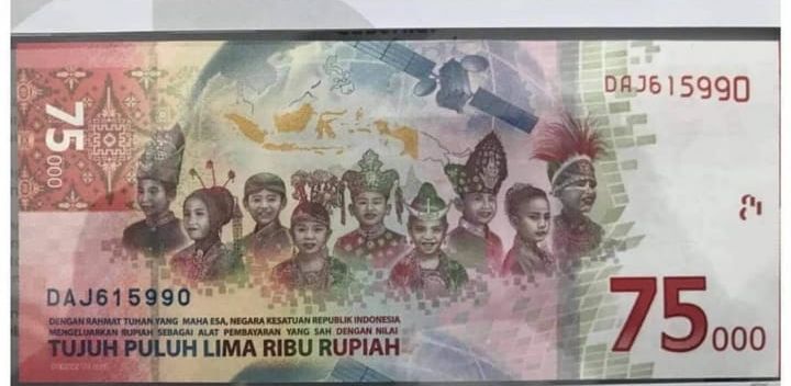 BI meluncurkan uang pecahan baru Rp 75 Ribu pada senin 17 Agustus 2020 melalui akun Youtube Bank Indonesia.