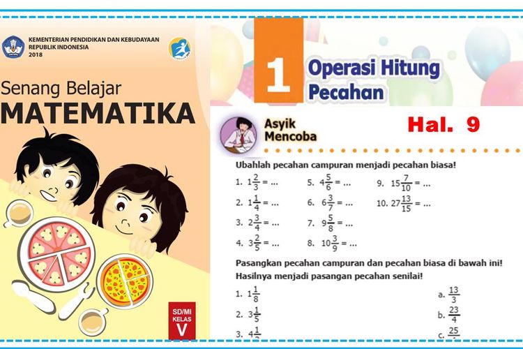 Kunci Jawaban Matematika Kelas 5 Halaman 9 Mengubah Pecahan Campuran Ke ...